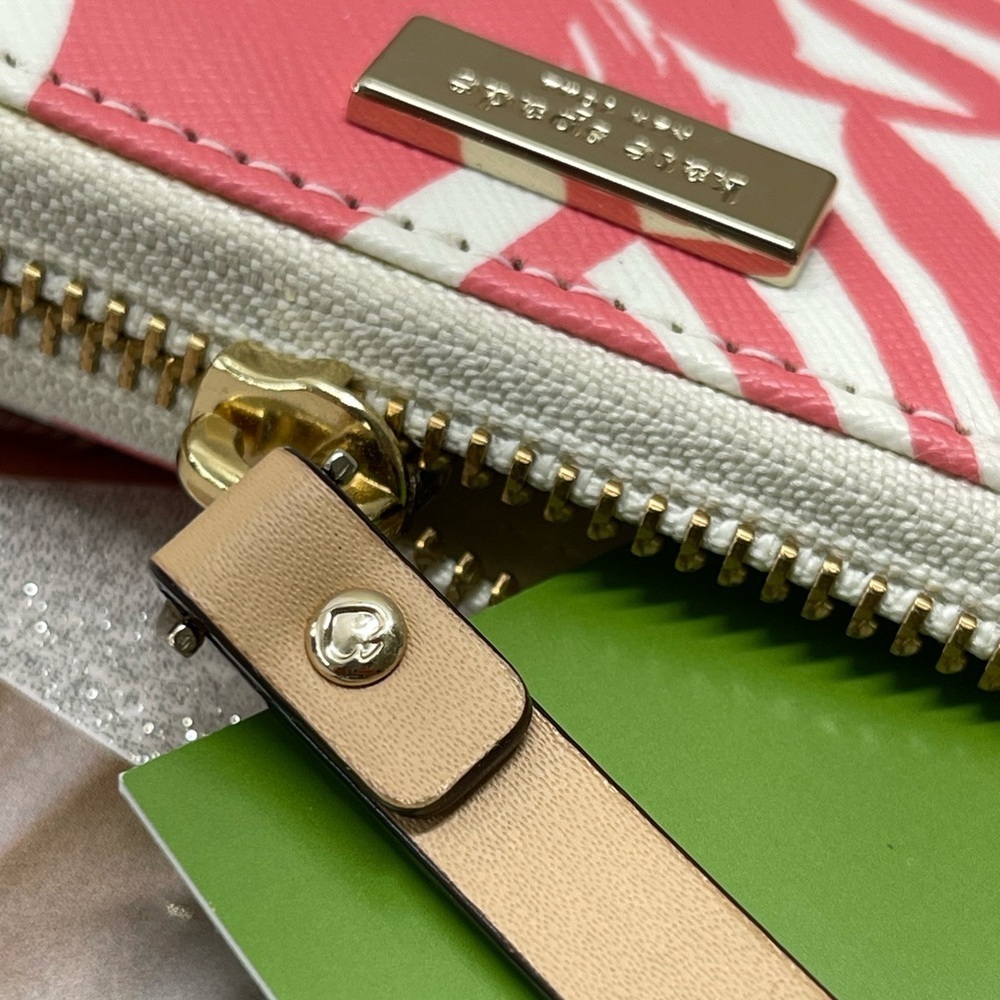 (new+tag) Kate Spade neda wallet brightwater drive blush pink feather leaves - Picture 6 of 12